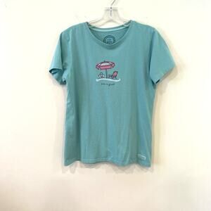 Life Is Good Round Neck Short Sleeve Classic Fit T-Shirt Sz M
